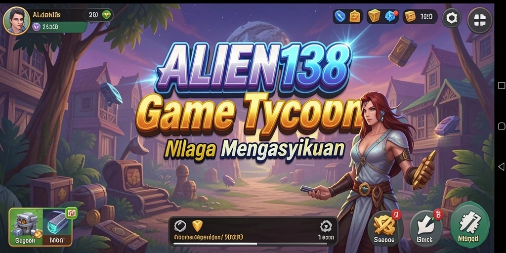 Tangkapan layar gameplay seru ALIEN138 menampilkan manajemen bisnis luar angkasa.