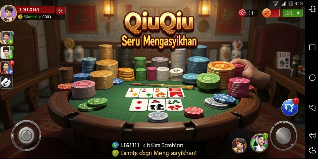 Tampilan gameplay seru dari LG111 dengan kartu QiuQiu.