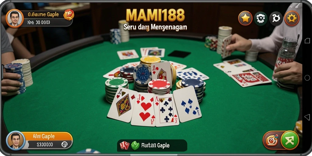 Tampilan seru gameplay Gaple di MAMI188.
