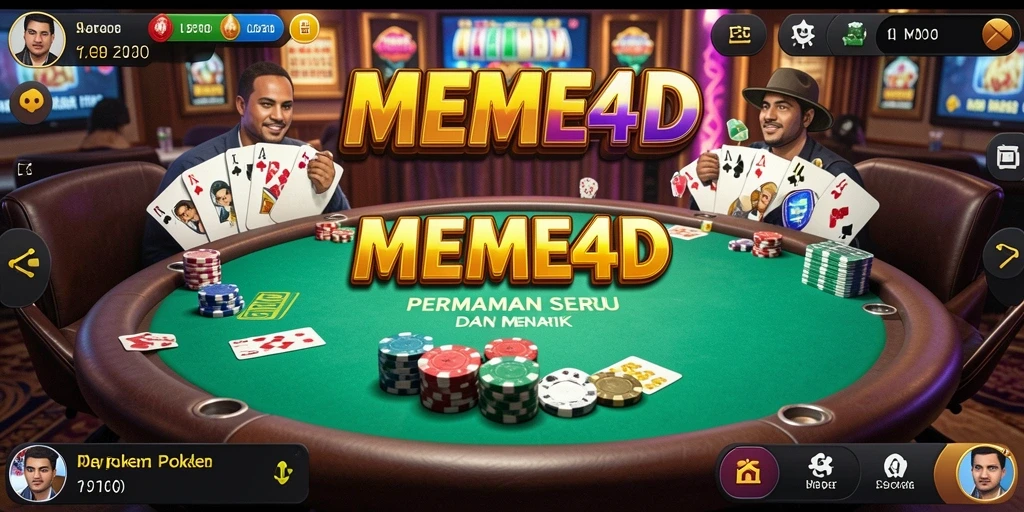 Tampilan gameplay seru dalam permainan Poker MEME4D.