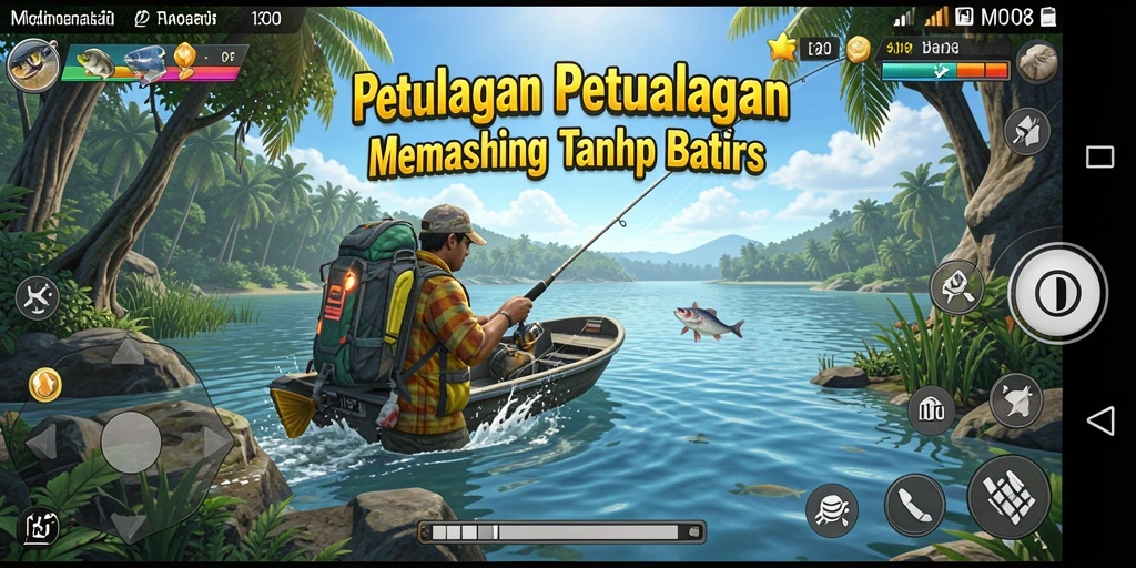 Tampilan menarik gameplay MPO08 saat menangkap ikan.