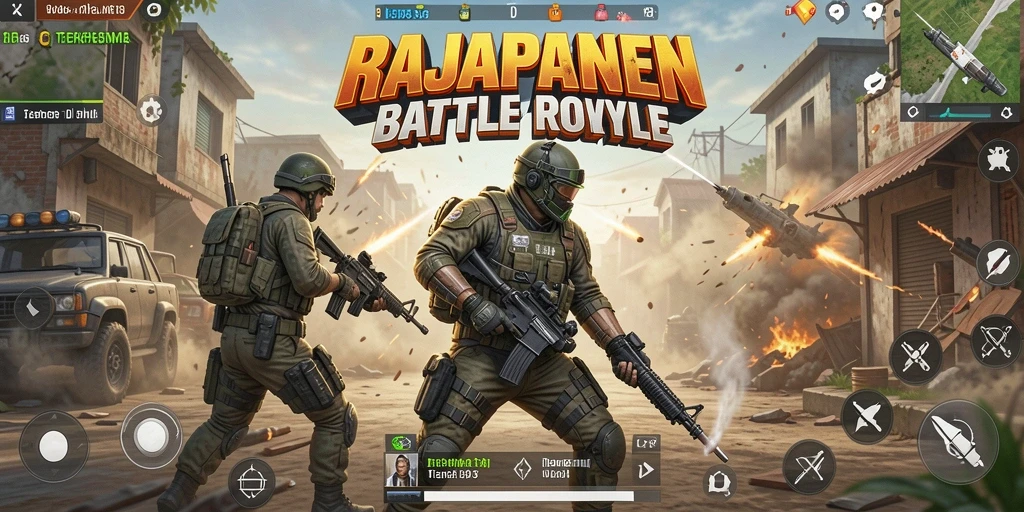 Screenshot gameplay seru di RAJAPANEN selama battle royale.