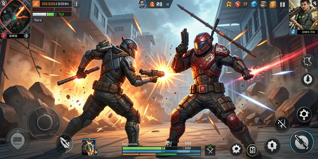 Screenshot yang menunjukkan aksi mendebarkan dalam RP8.