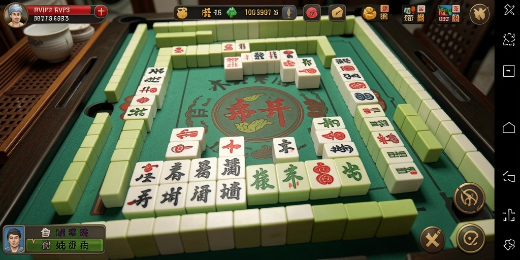 Tampilan gameplay RVIP3 yang menarik dan interaktif dalam permainan Mahjong.