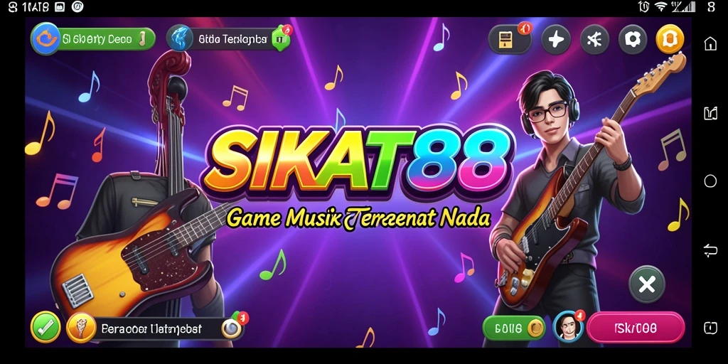Tampilan gameplay interaktif SIKAT88 dengan berbagai pilihan lagu.