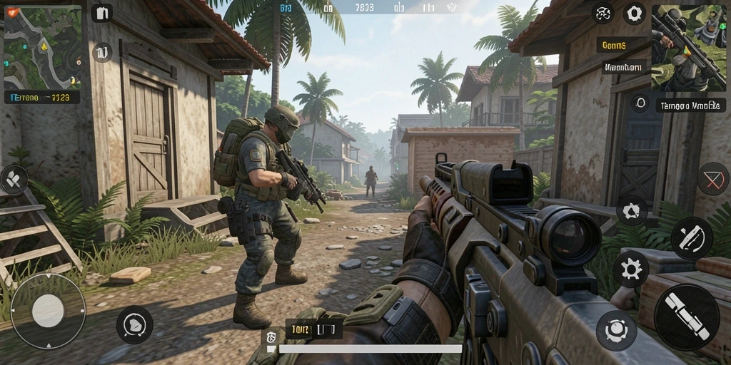 Tampilan menarik dan menegangkan dalam gameplay TPS TERONG123.