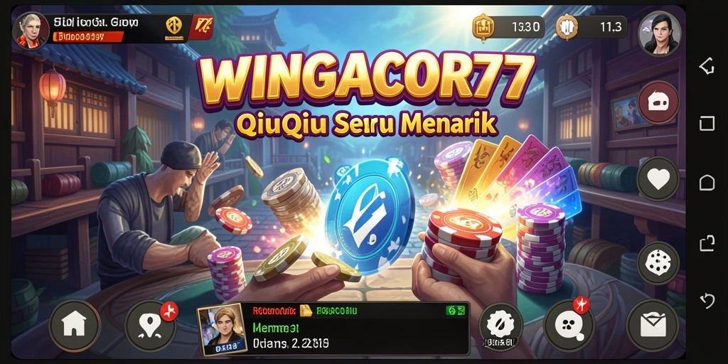 Tampilan gameplay seru dari WINGACOR77, menunjukkan pertempuran QiuQiu.